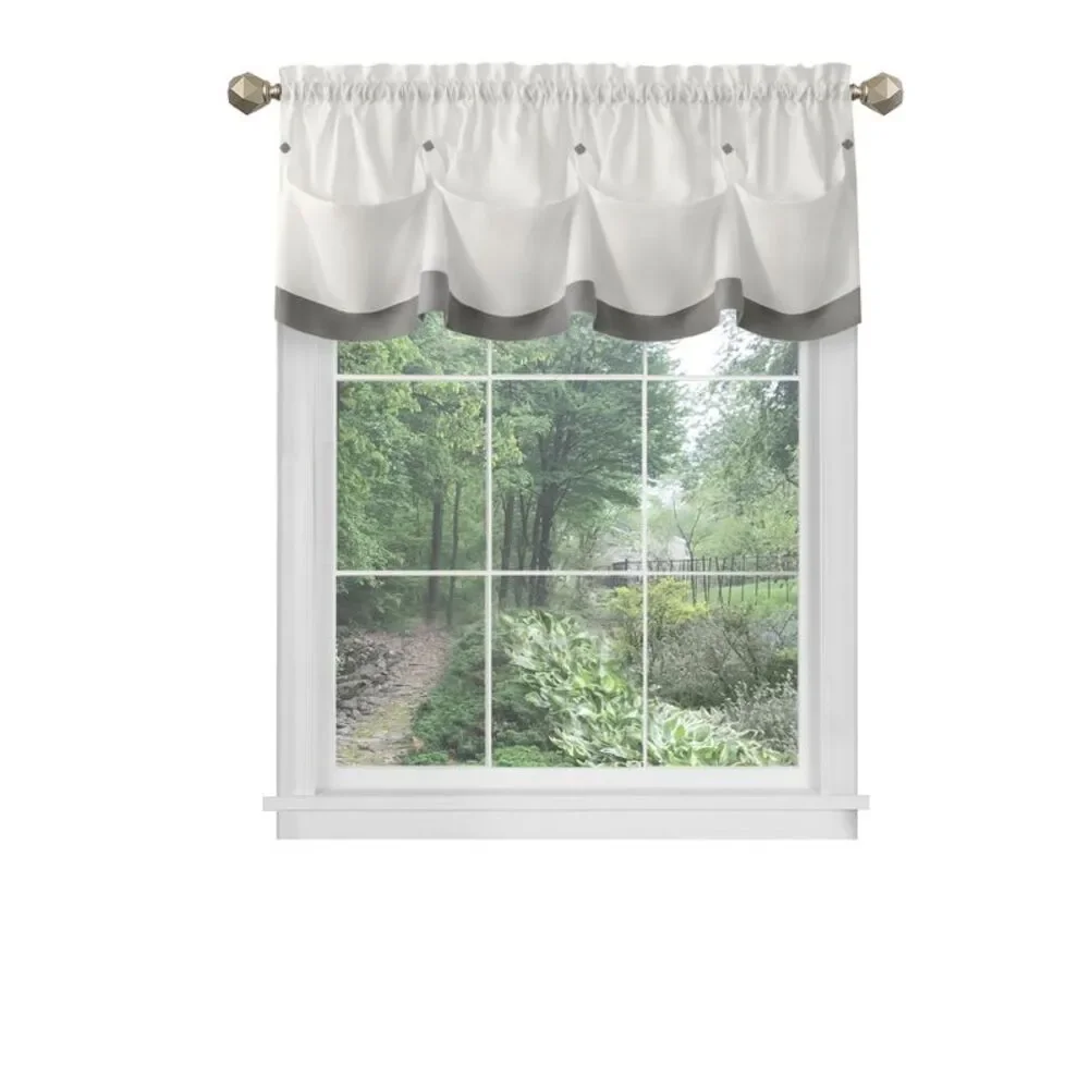 PowerSellerUSA Two-Tone Valance for Kitchen Windows, Living Room, Dining Room